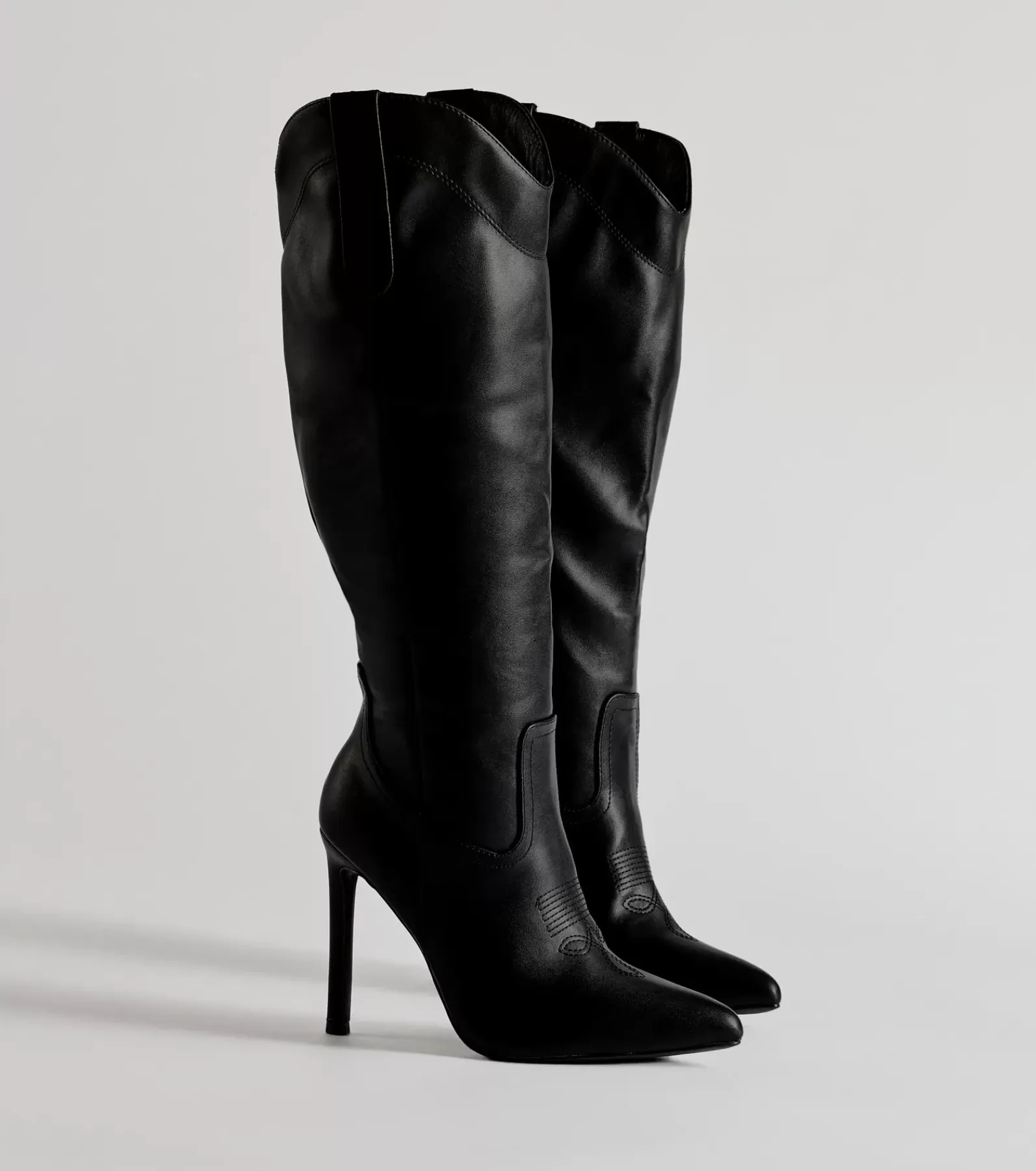 Windsor Stilettos | Knee High Boots*Sleek Western Under-The-Knee Stiletto Boots