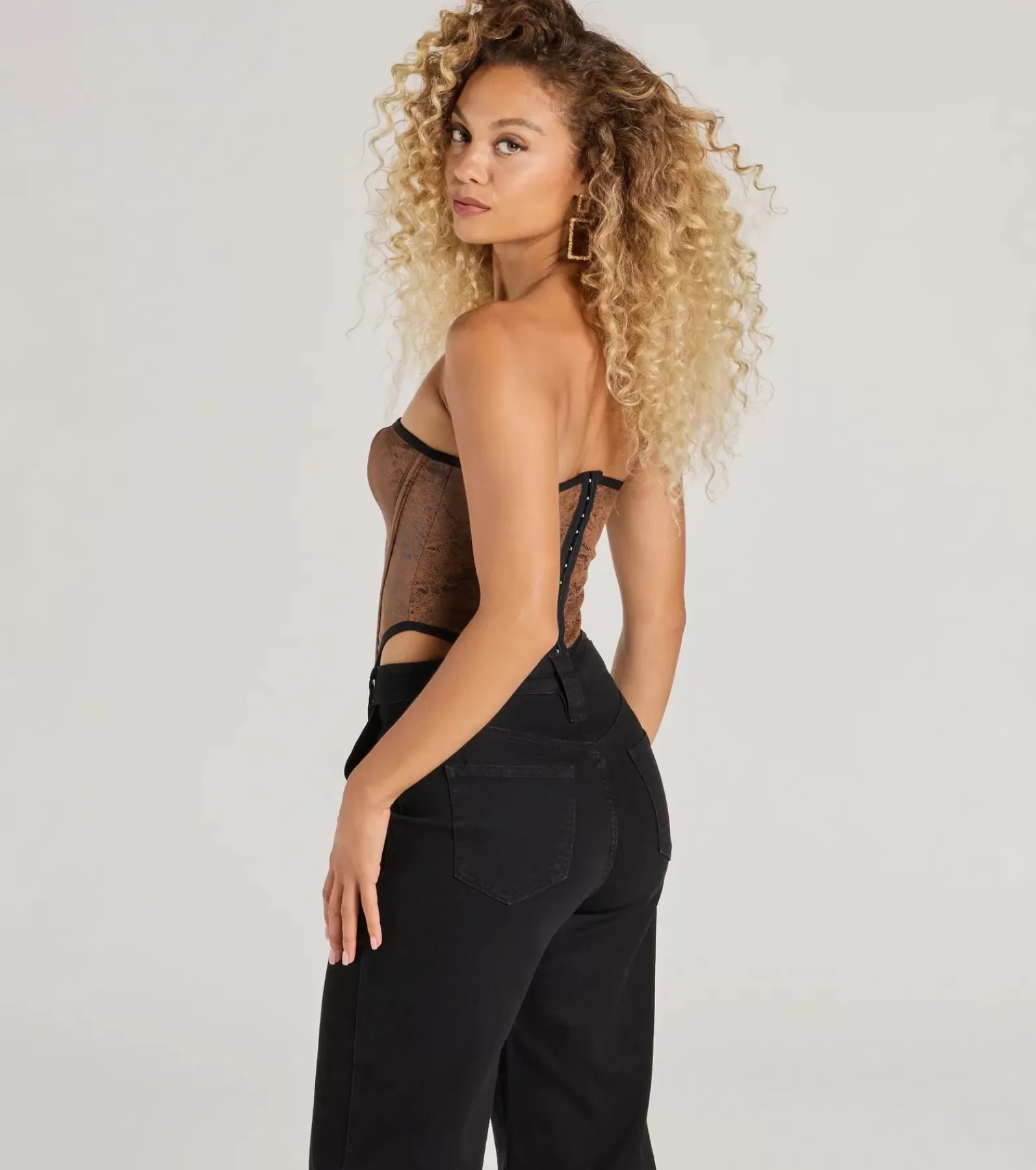 Windsor Going-Out Tops | Corset & Bustier Tops*Smooth And Edgy Lace-Up Faux Suede Corset Top