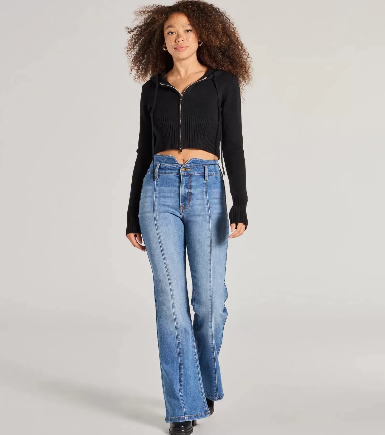 Windsor Flare Pants | Pants*So Extra High-Rise Flared Wide-Leg Denim Jeans