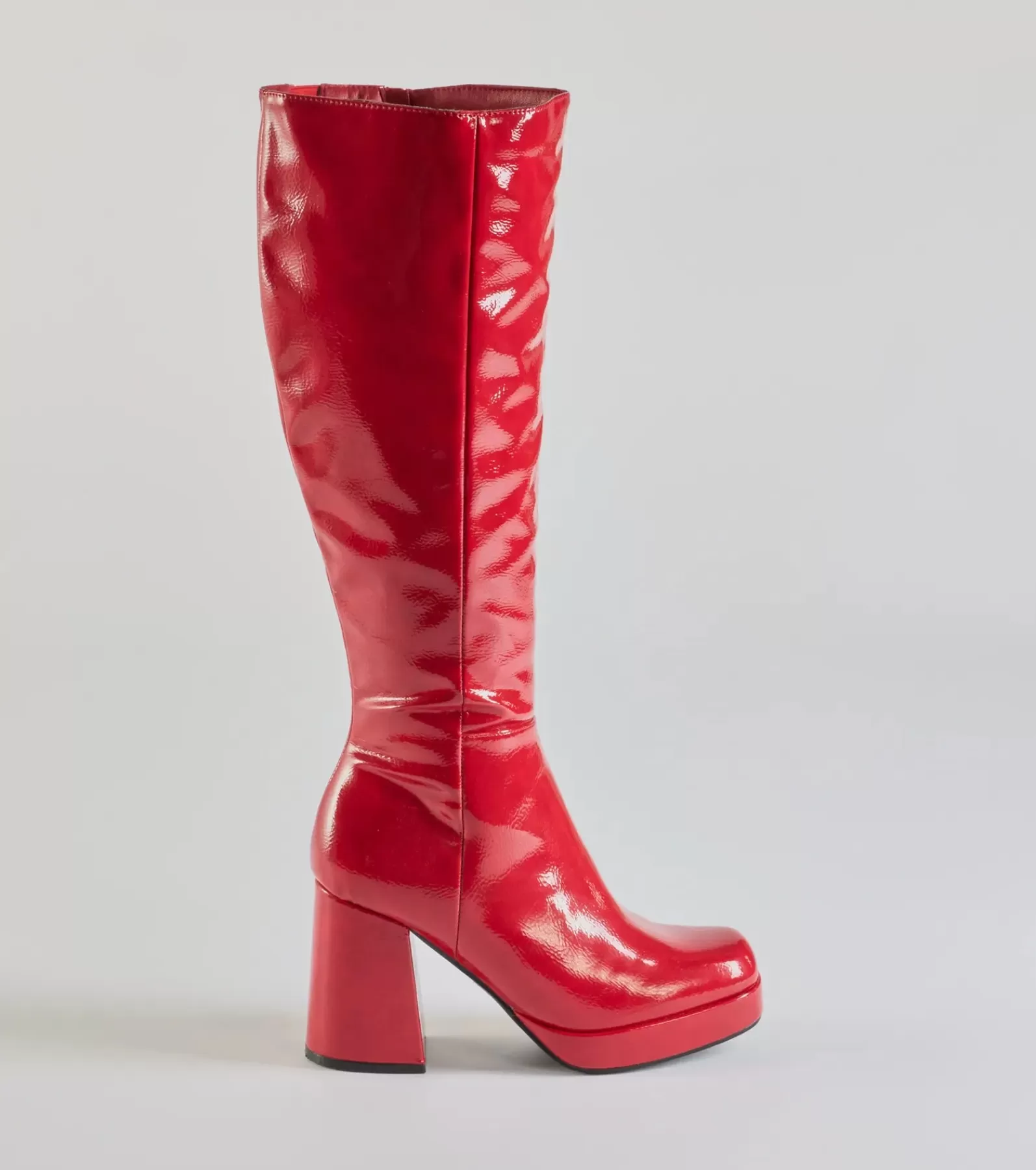 Windsor Platform Shoes | Boots & Booties*So Stunning Patent Faux Leather Under The Knee Platform Boots