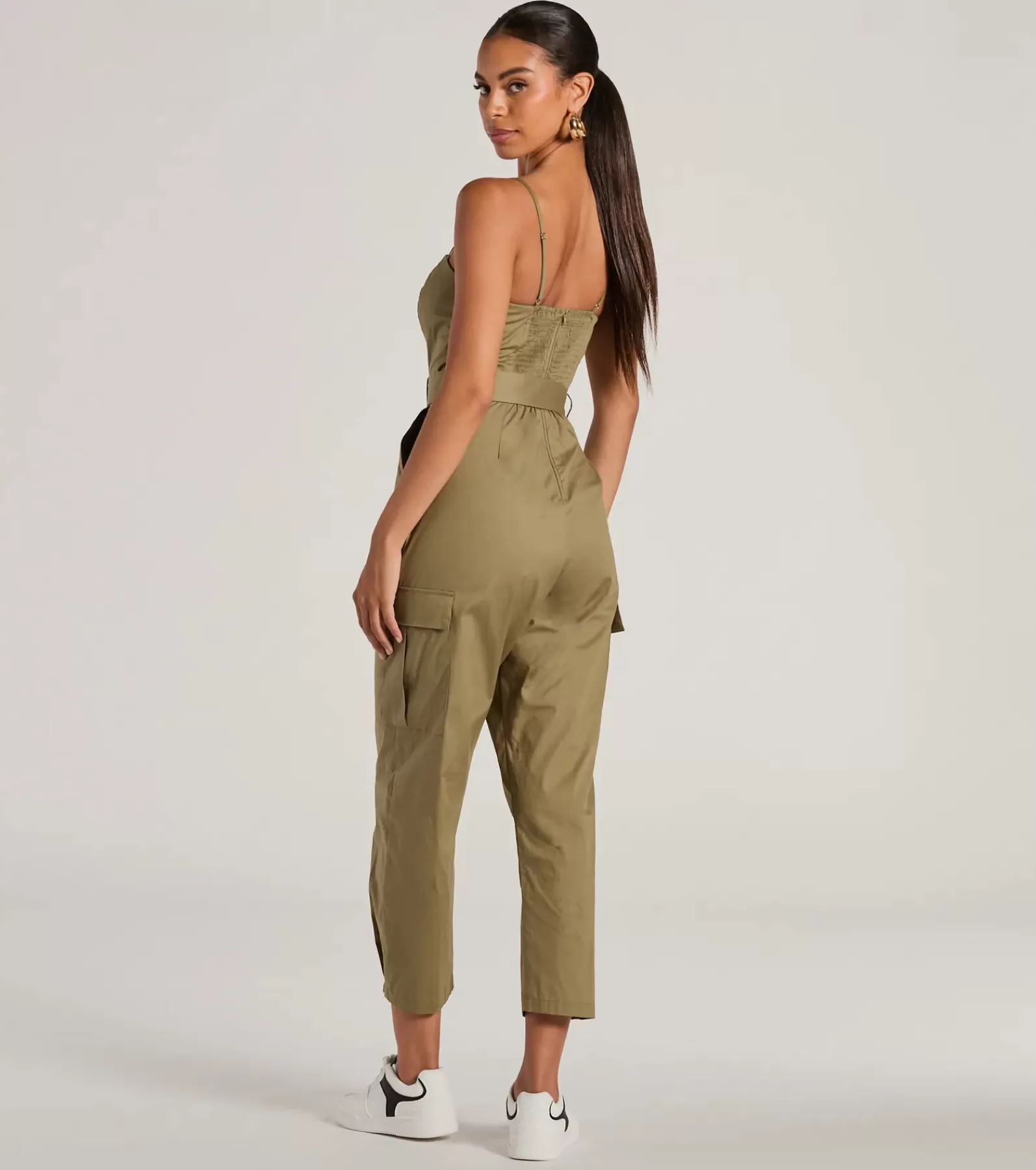 Windsor All Jumpsuits & Rompers | Cargo Pants*Social Outing Sleeveless Belted Cargo Crop Jumpsuit