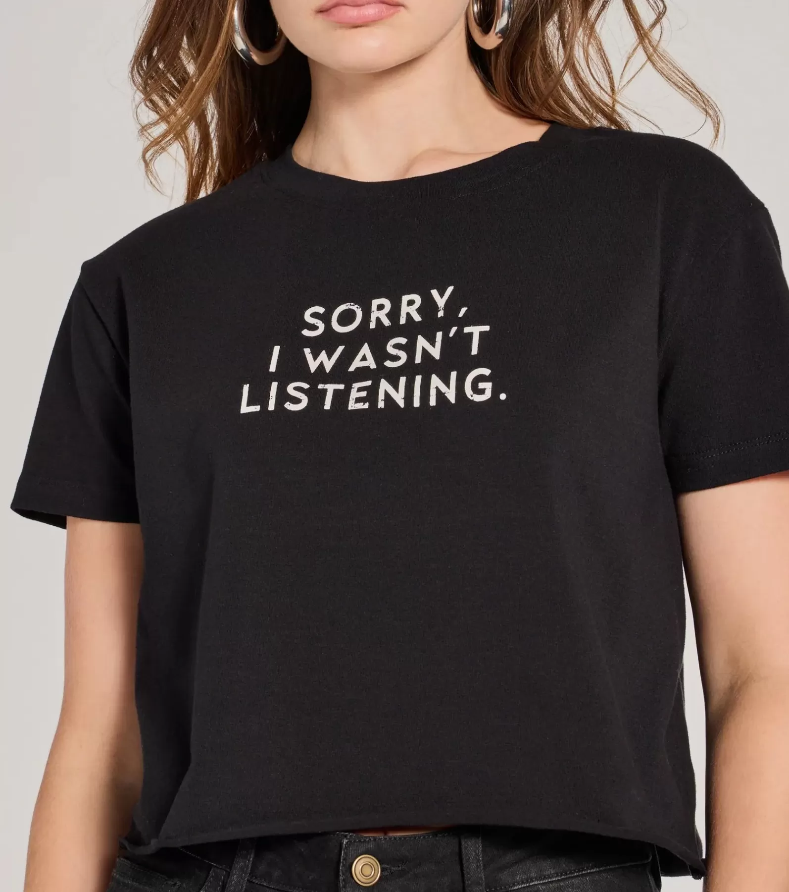 Windsor Graphic Tees | Short Sleeve Tops*Sorry I Wasn't Listening Crop Graphic Tee
