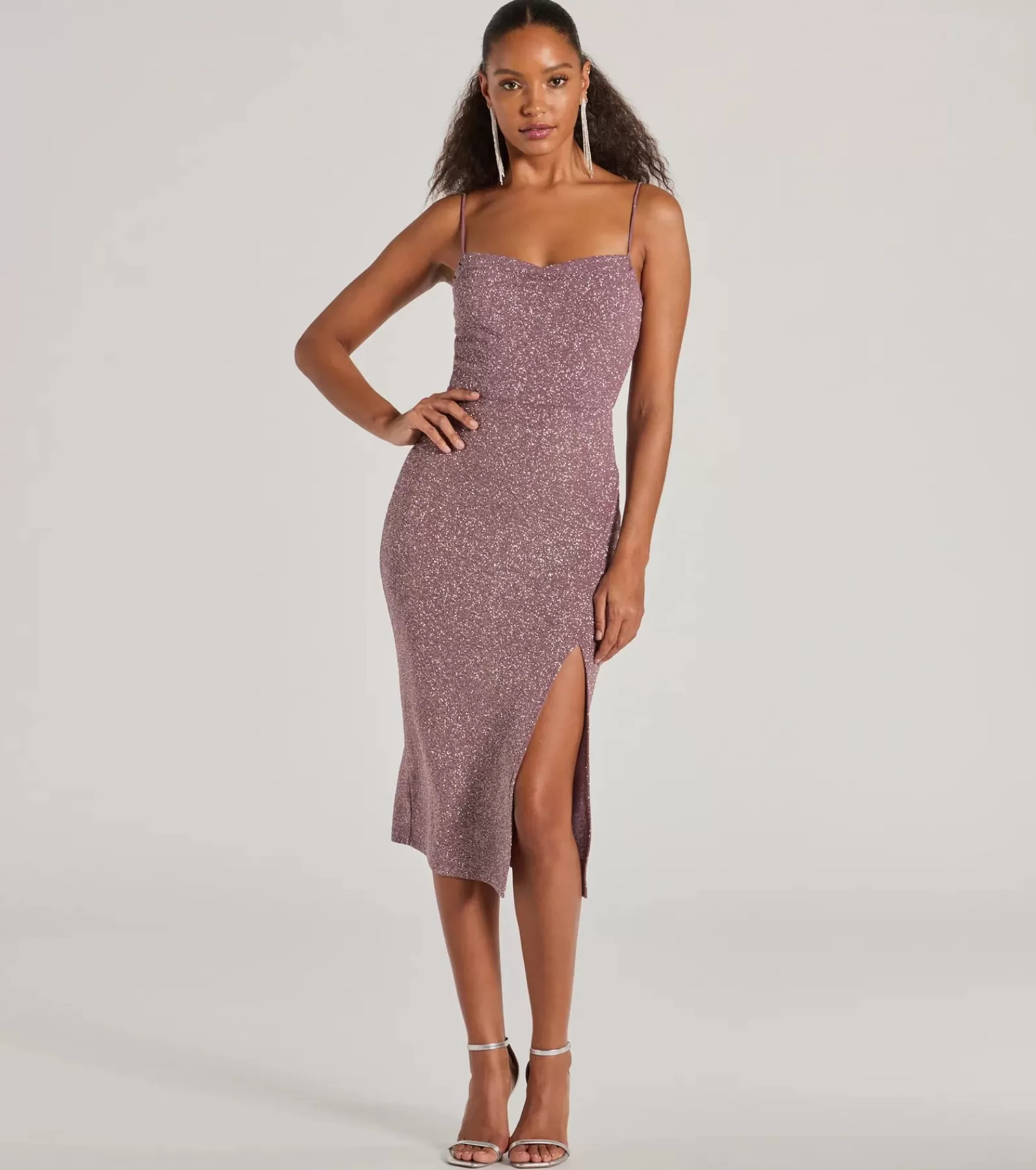 Windsor Glitter Nye Dresses | Midi Dresses*Spark My Interest Glitter Midi Dress