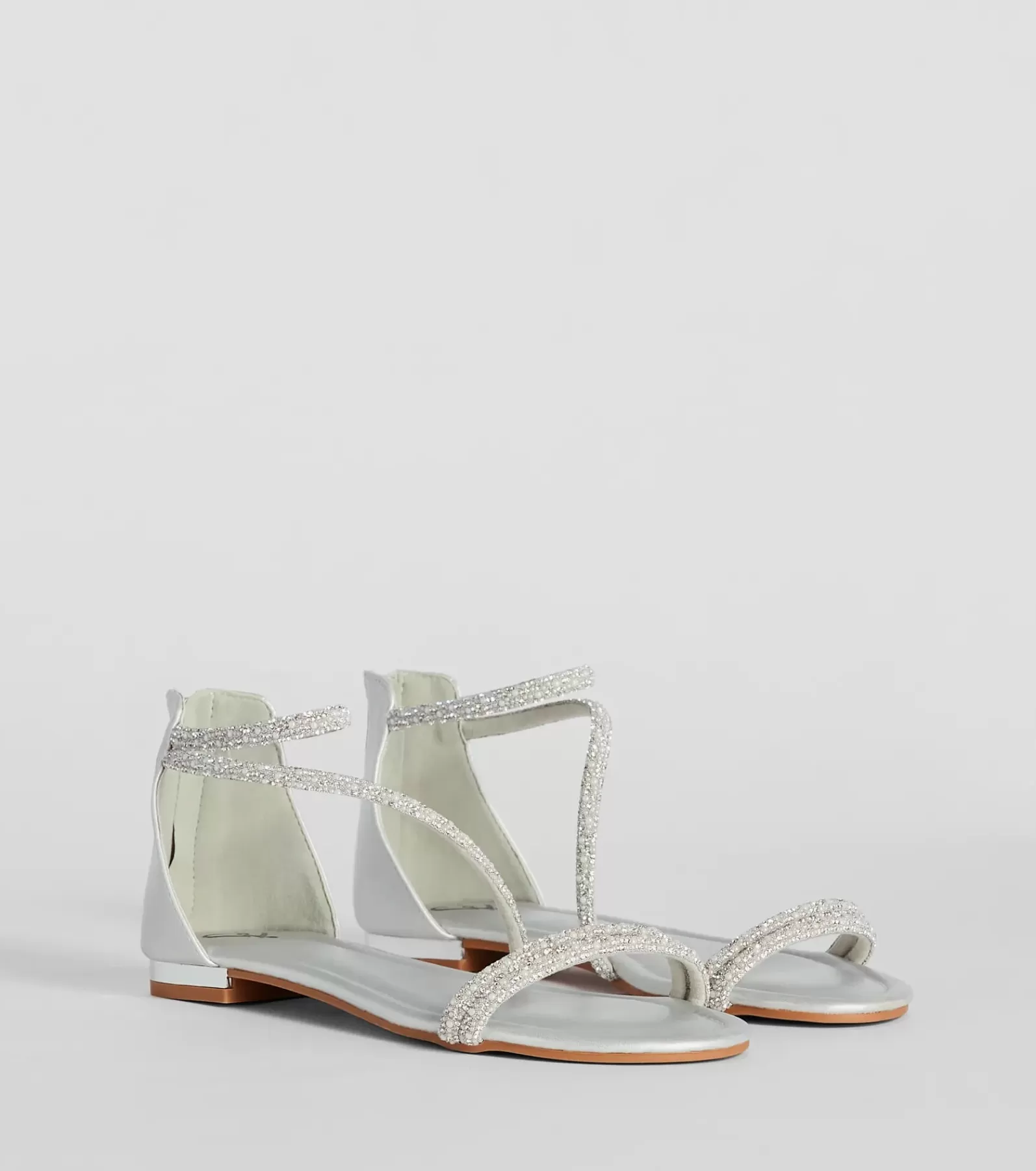 Windsor Sandals | Honeymoon*Sparkle And Shine Rhinestone Metallic Flat Sandals