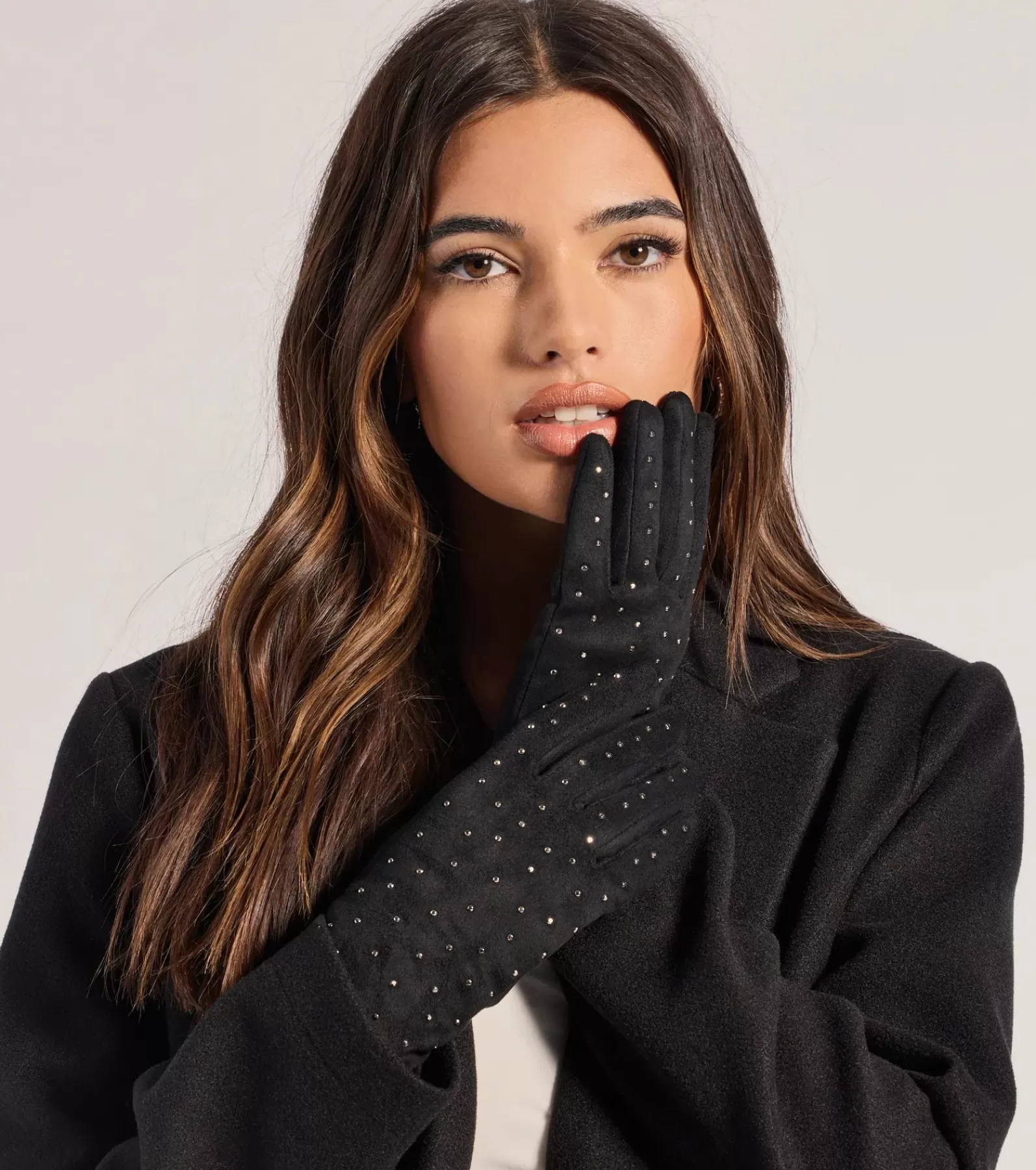 Windsor Cold Weather Accessories | All Accessories*Sparkle Moment Faux Suede Rhinestone Gloves