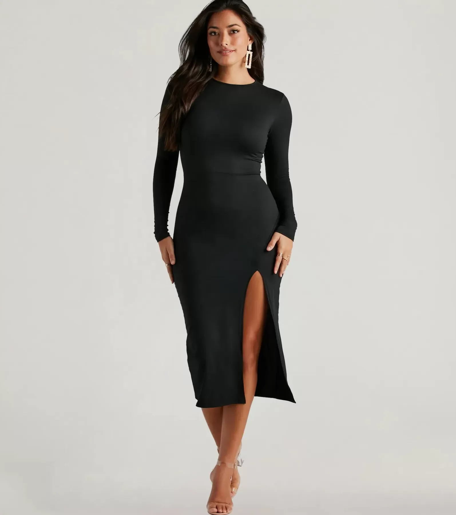 Windsor Midi Dresses | Bodycon Dresses*Standout Staple Crew Neck Cutout Midi Dress