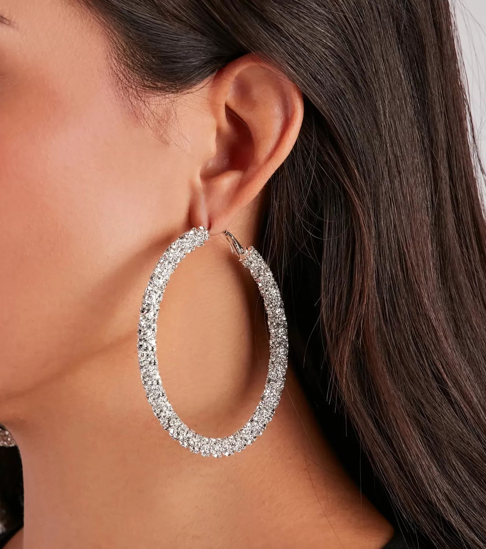 Windsor Earrings*Statement Rhinestone Hoop Earrings