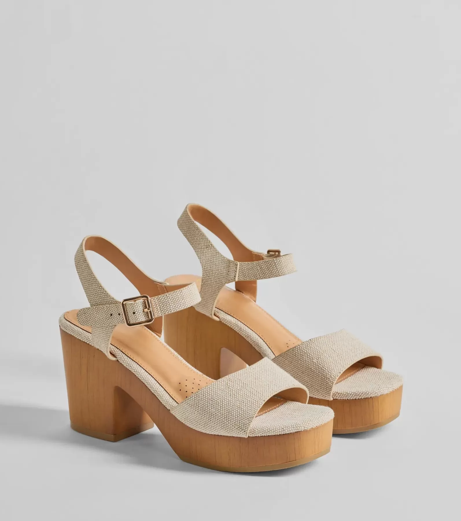 Windsor High Heels | Platform Shoes*Step Into Summer Linen Wooden Platform Heels