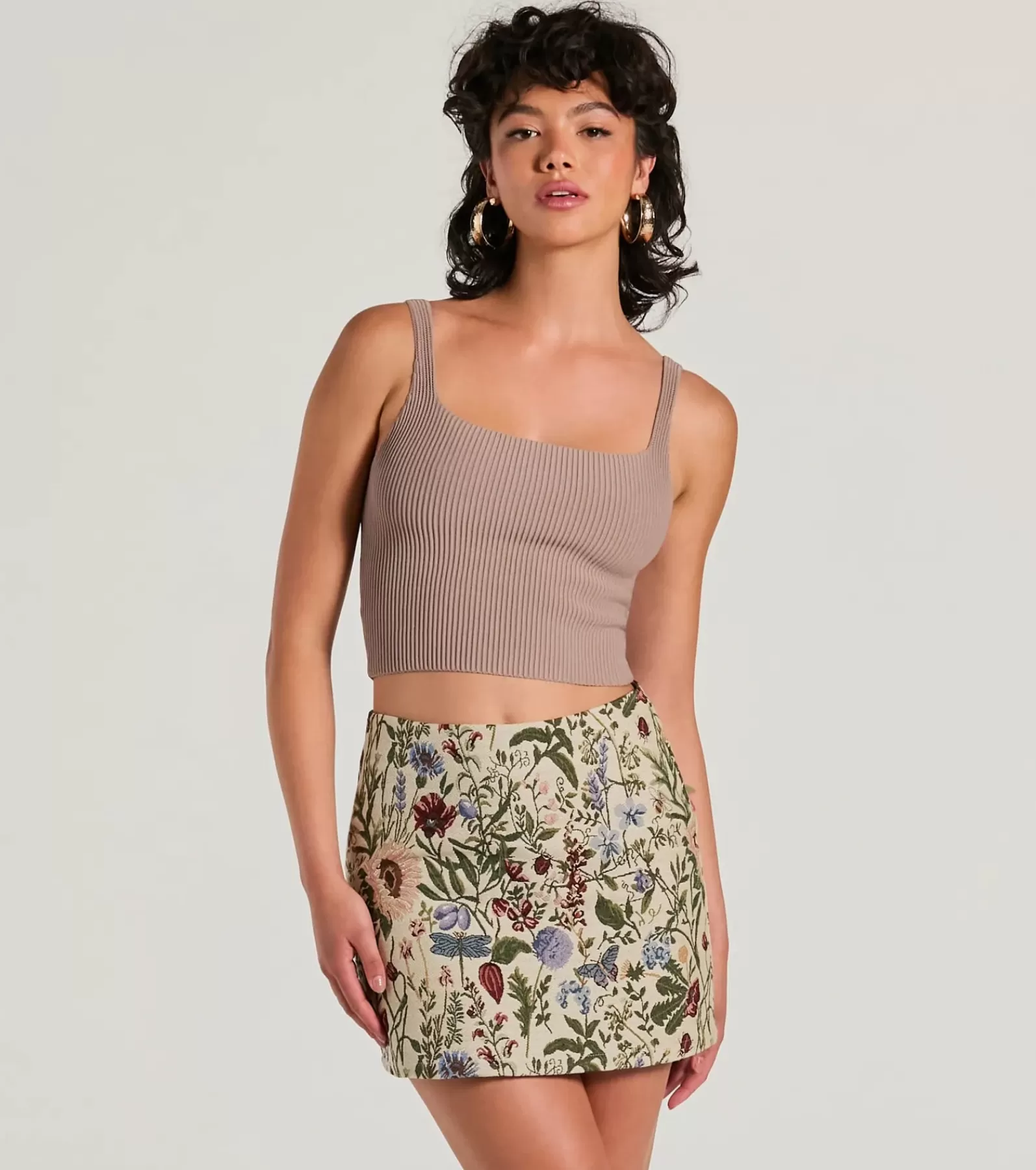 Windsor Midi Skirts | Skirts & Skorts*Striking Bliss High-Rise Floral Tapestry Mini Skirt