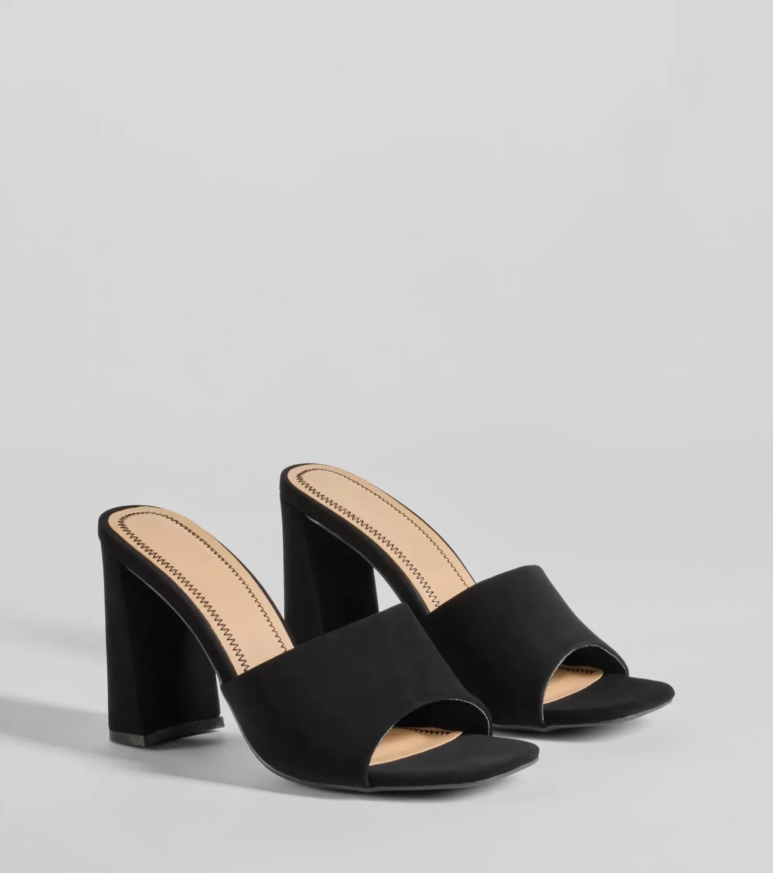 Windsor Sandals | Heels*Stylish As Ever Square Toe Nubuck Block Heels