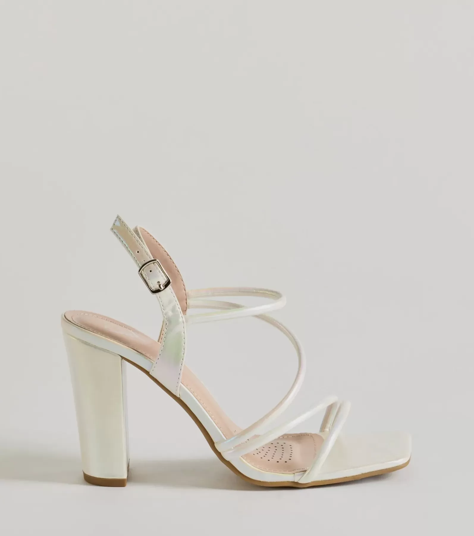 Windsor High Heels | Heels*Stylish Sophistication Strappy Iridescent Block Heels