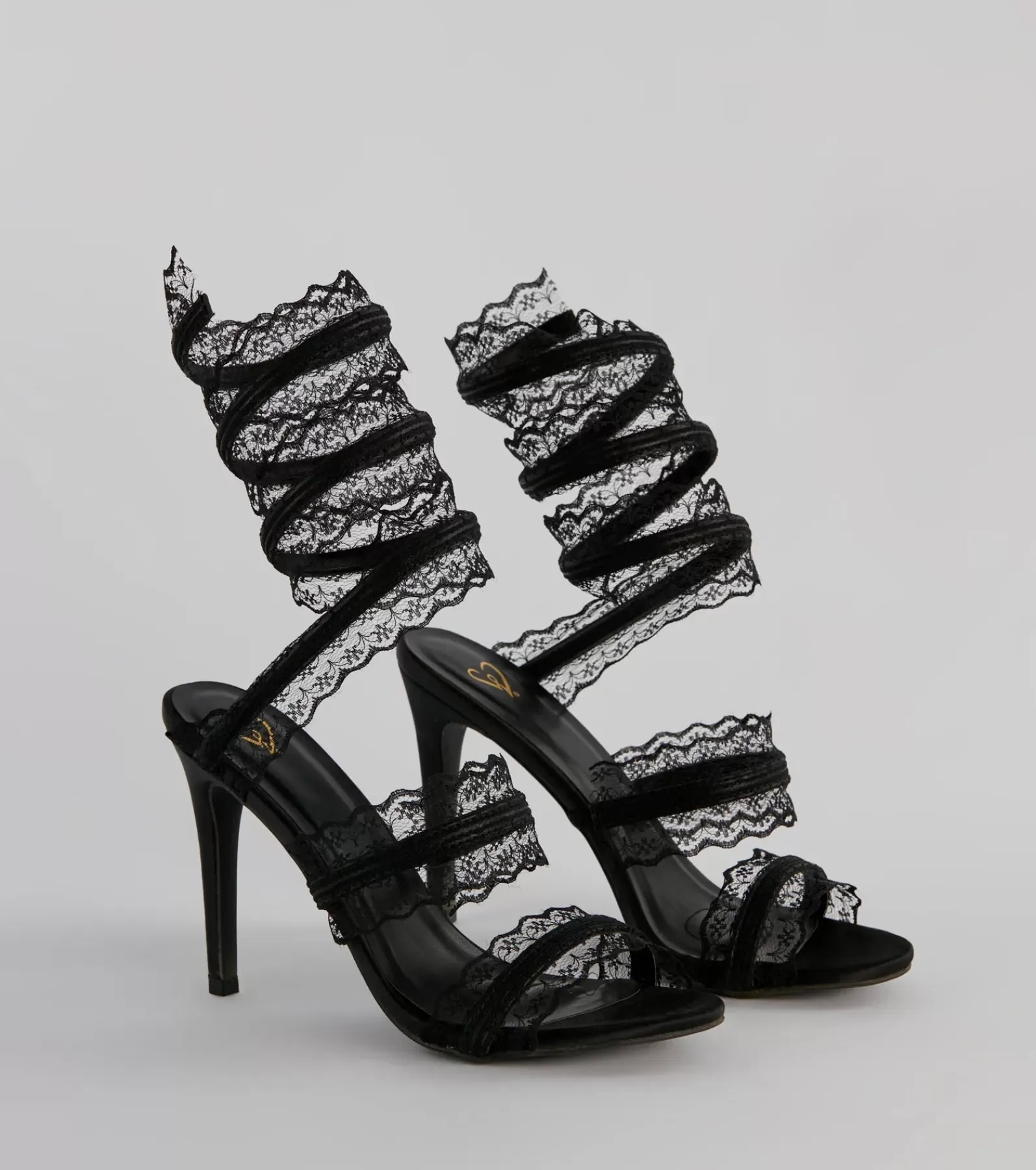 Windsor Heels | Bachelorette Outfits*Sultry Lace Spiral Strap Stiletto Heels