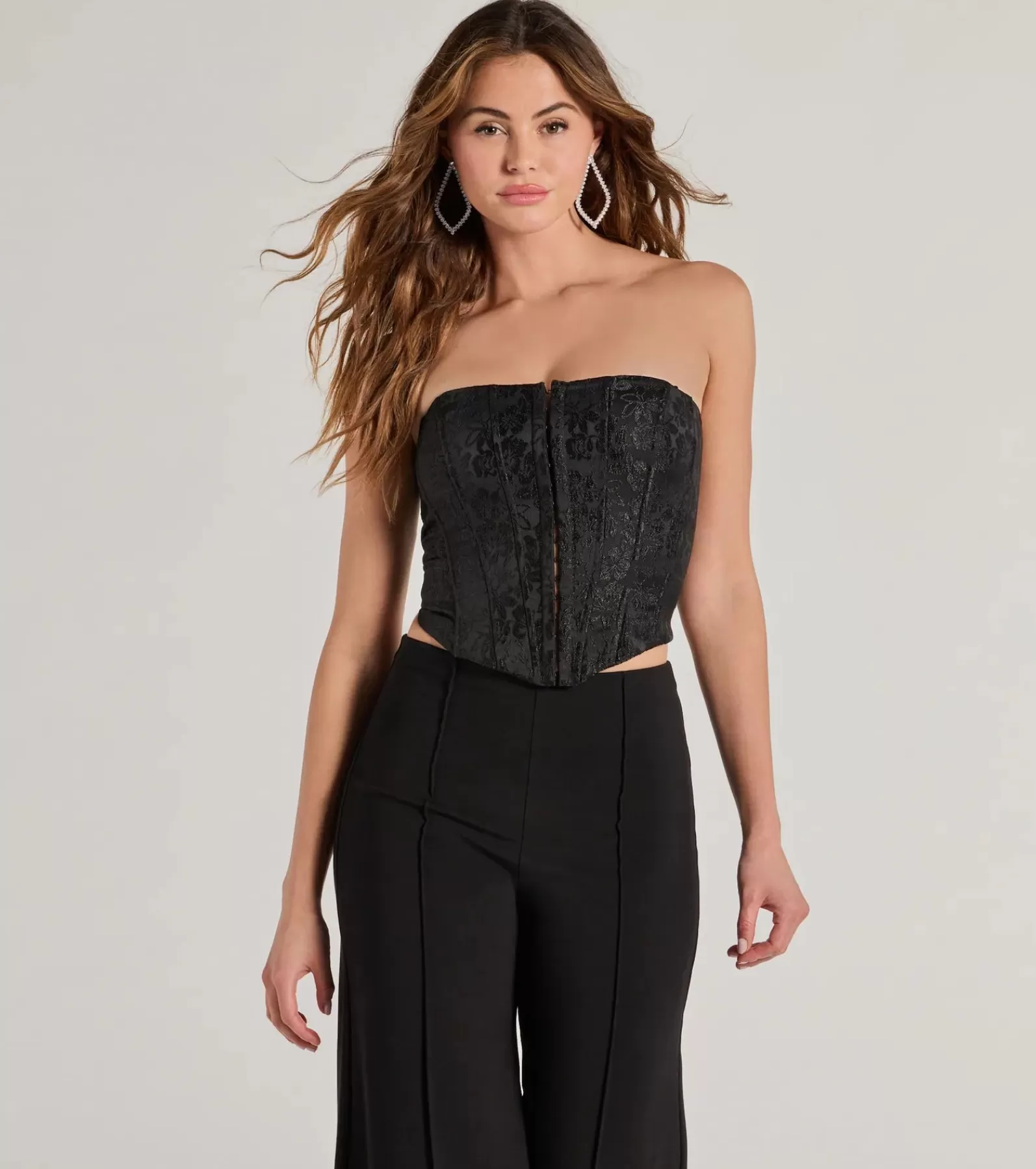 Windsor Going-Out Tops | Corset & Bustier Tops*Sultry Strapless Floral Jacquard Corset Top