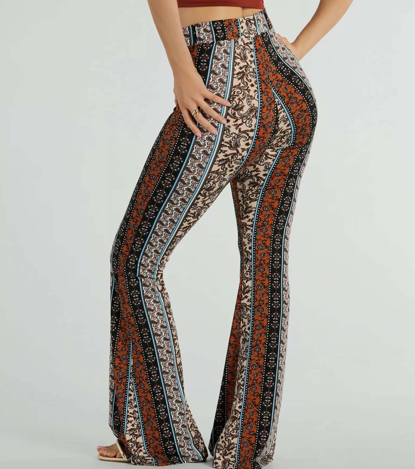 Windsor Flare Pants | Pants*Summer Dream Paisley Knit Flare Pants