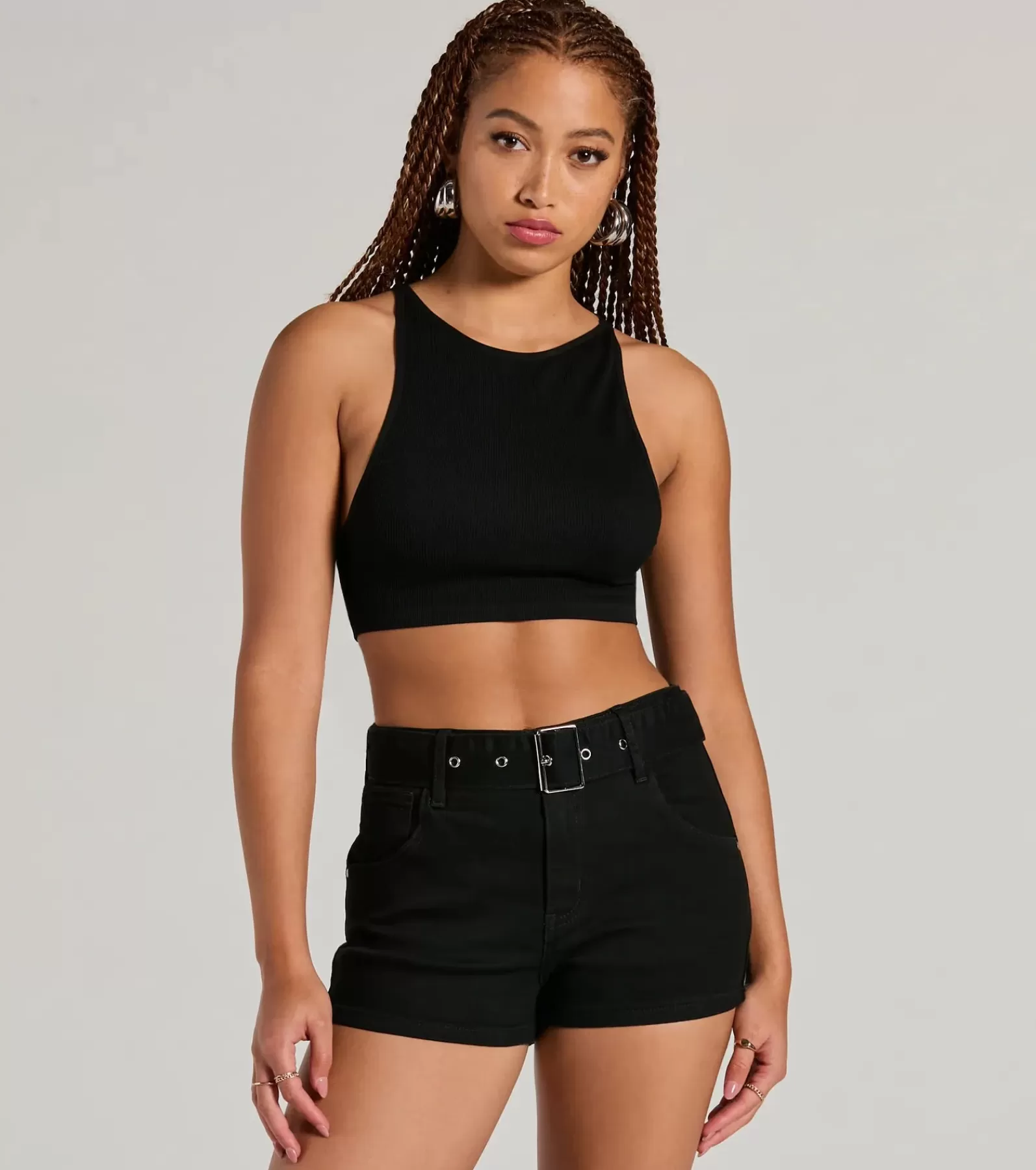 Windsor Jean Shorts | Shorts*Summer Girlie Mid Rise Belted Denim Shorts