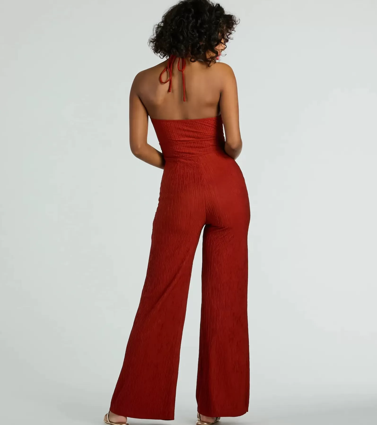 Windsor All Jumpsuits & Rompers | Flare Pants*Sunny Energy Halter Cut Out Wide Leg Jumpsuit