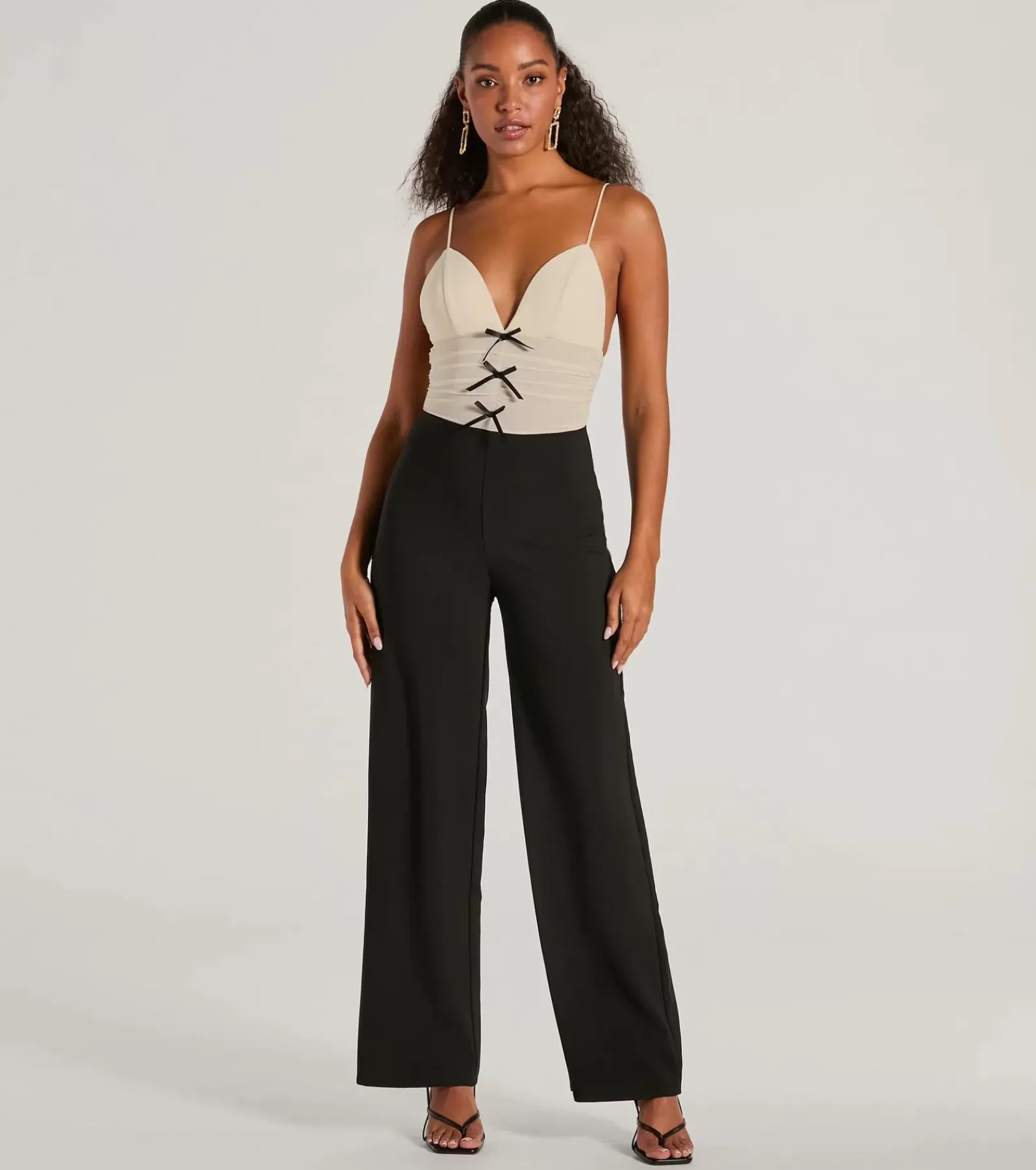 Windsor All Jumpsuits & Rompers | Black Pants*Sweet And Chic Bow Detail Sleeveless Jumpsuit