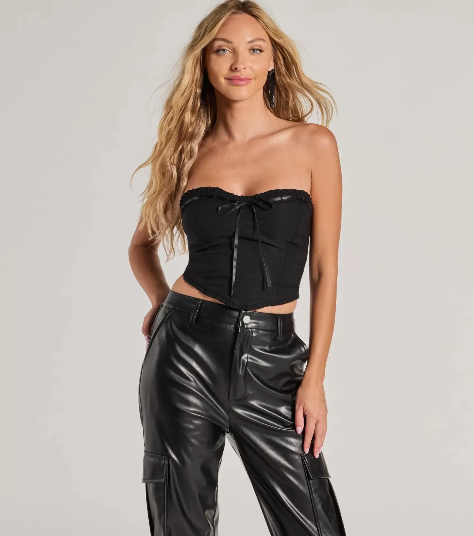 Windsor Going-Out Tops | Corset & Bustier Tops*Sweet And Sultry Cropped Ribbon Corset Top