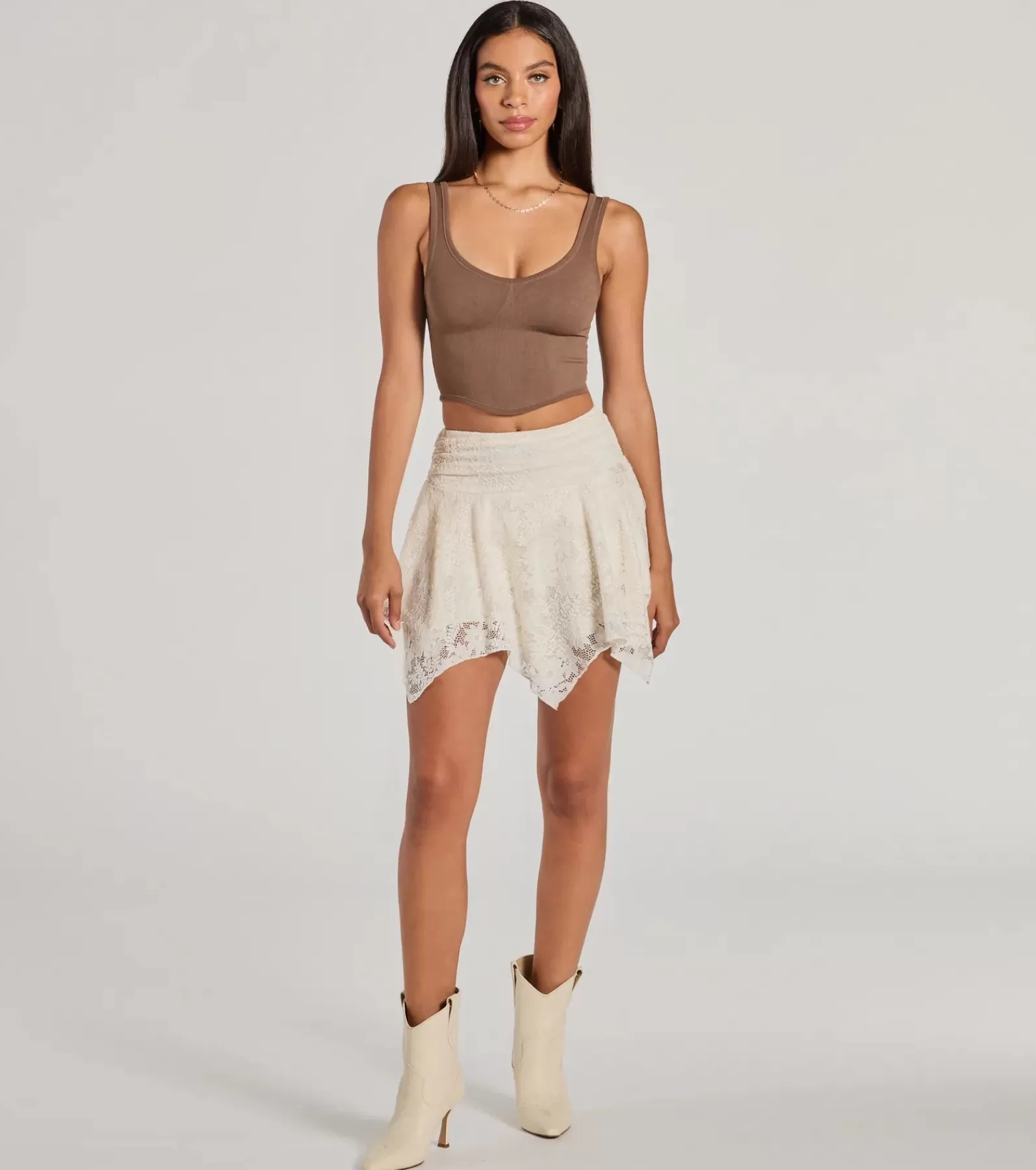 Windsor Shorts | Mini Skirts*Sweetest Vibe Hanky Hem Lace Mini Skort