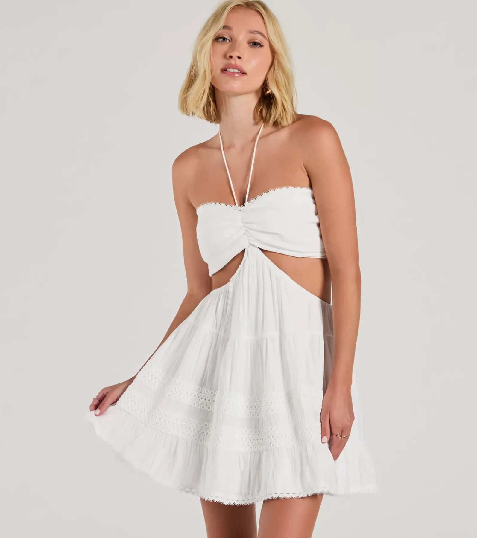 Windsor Skater Dresses | Sundresses*Sweetie Status Halter Crochet Trim Babydoll Dress