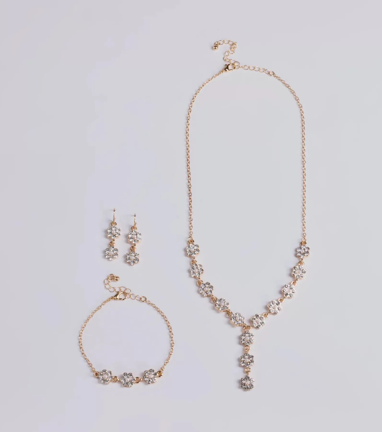 Windsor Necklaces & Chokers | All Accessories*Timeless Elegance Floral Rhinestone And Pearl Necklace Set