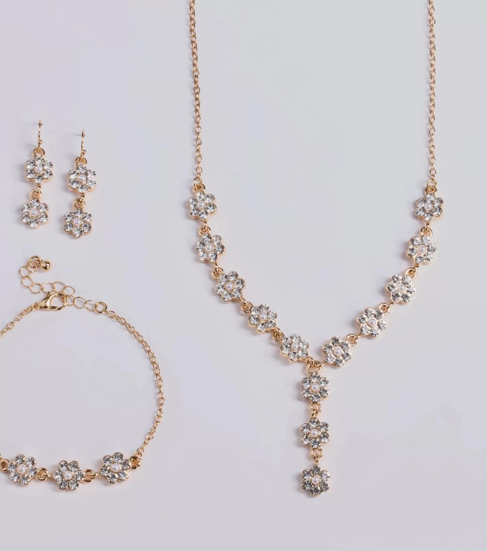 Windsor Necklaces & Chokers | All Accessories*Timeless Elegance Floral Rhinestone And Pearl Necklace Set