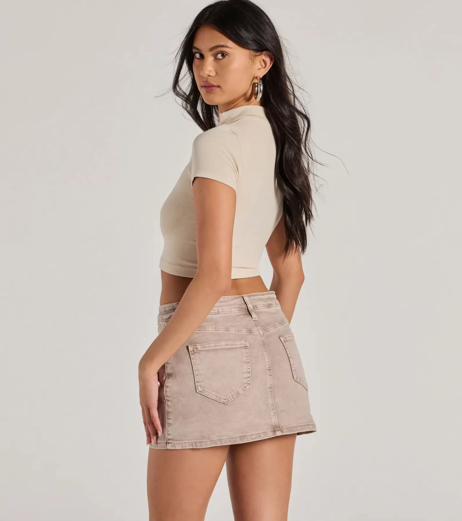 Windsor Basic Tops | Going-Out Tops*Trending Vibe Short Sleeve Zip Up Crop Top