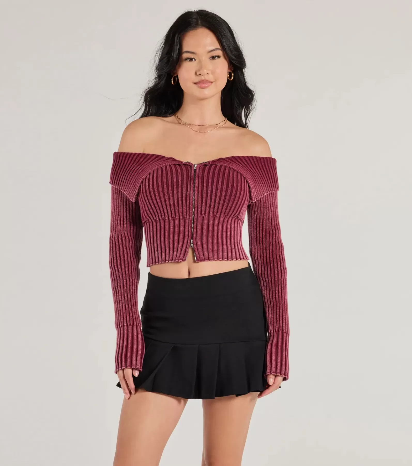 Windsor Off The Shoulder Tops | Sweaters & Cardigans*Trendsetting Style Off-The-Shoulder Cropped Knit Top