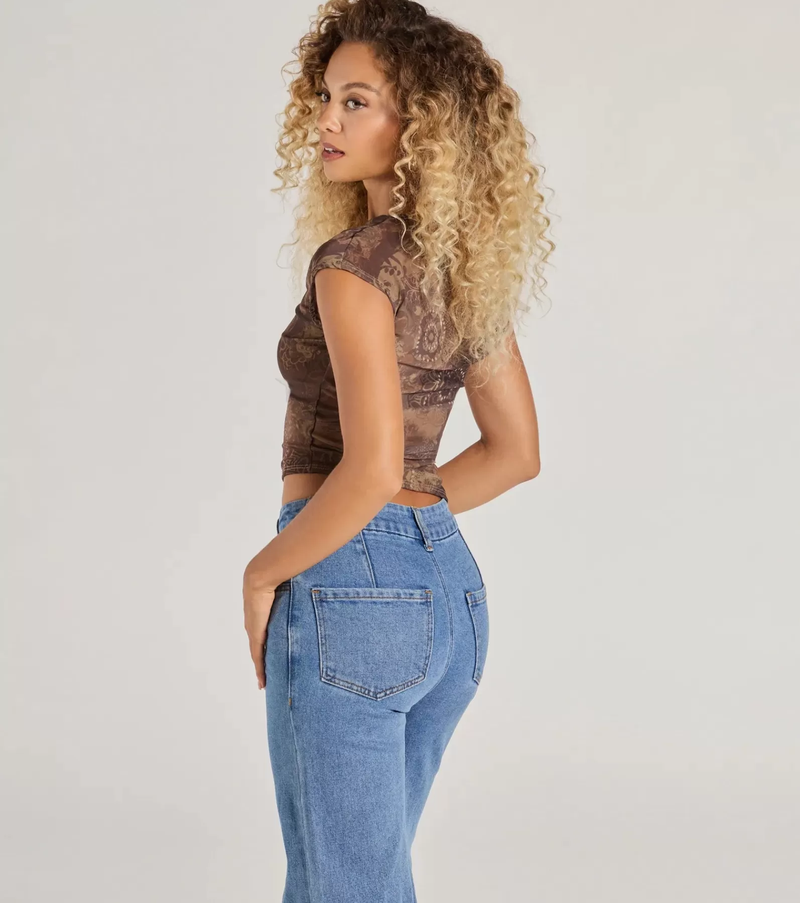 Windsor Going-Out Tops | Crop Tops*Trendy One-Shoulder Boho Print Crop Top