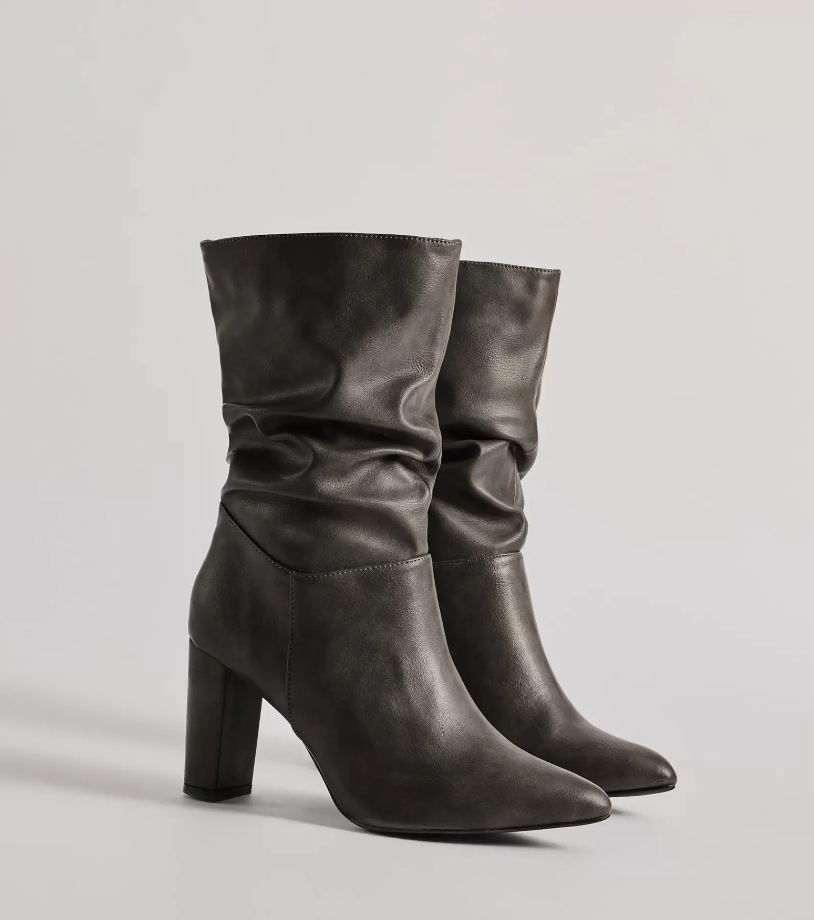 Windsor Boots & Booties*Trendy Scrunched Faux Leather Boots