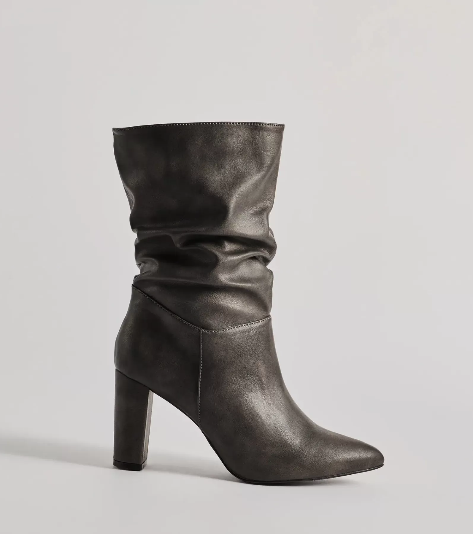 Windsor Boots & Booties*Trendy Scrunched Faux Leather Boots