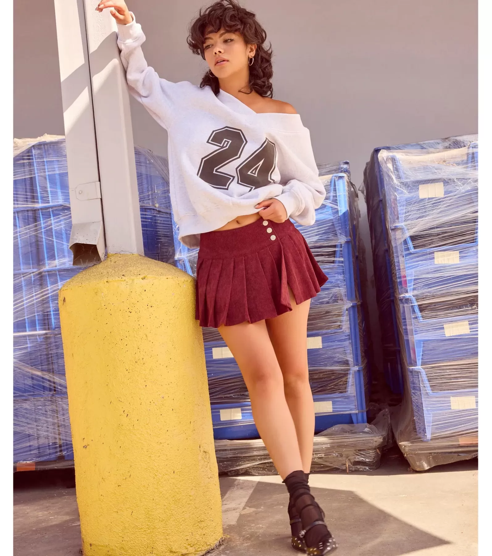 Windsor Shorts | Mini Skirts*Trendy Status Corduroy Pleated Drop Waist Mini Skort