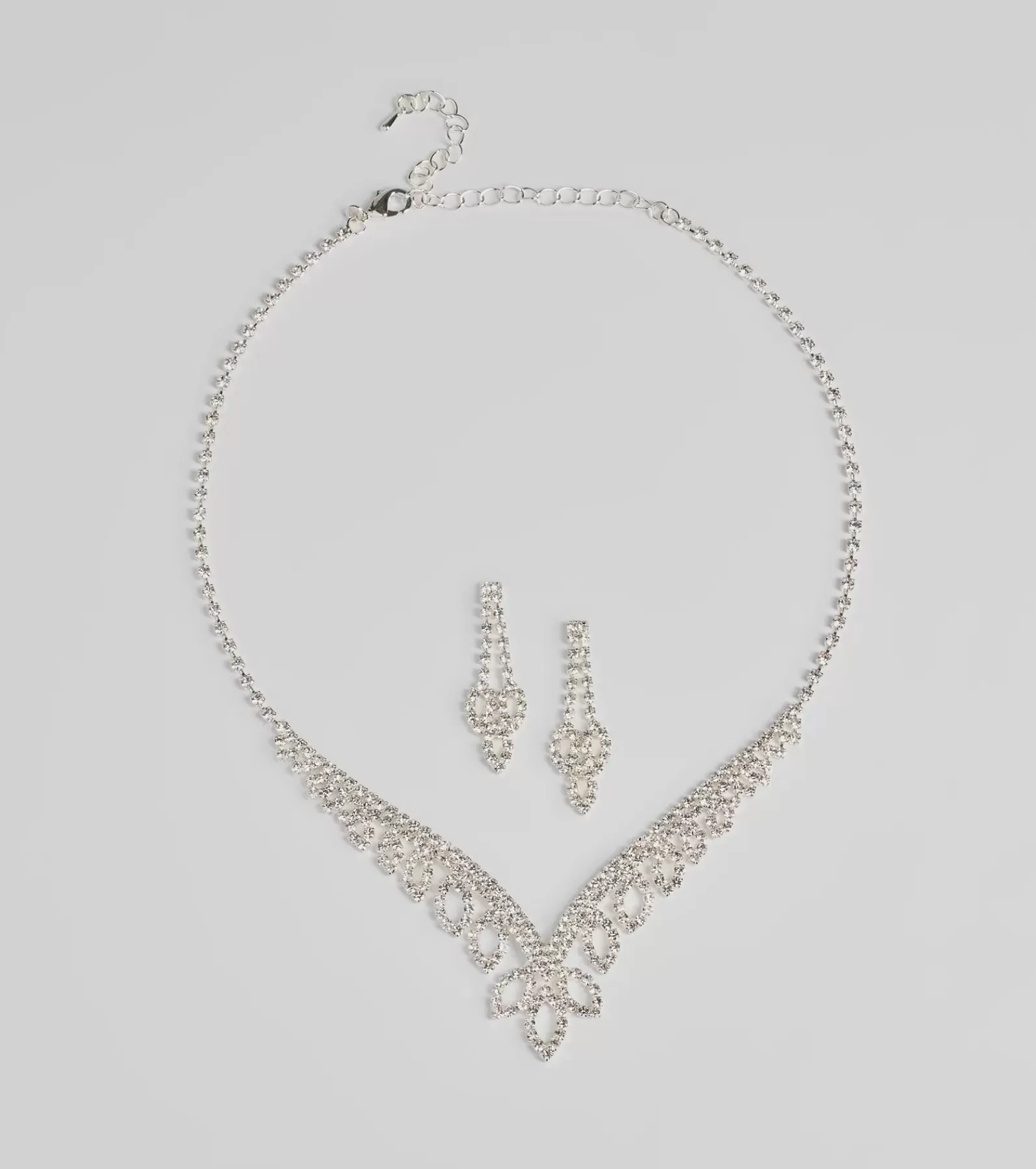 Windsor Necklaces & Chokers | Accessories*Ultimate Glam Vibes Rhinestone Necklace And Earrings Set