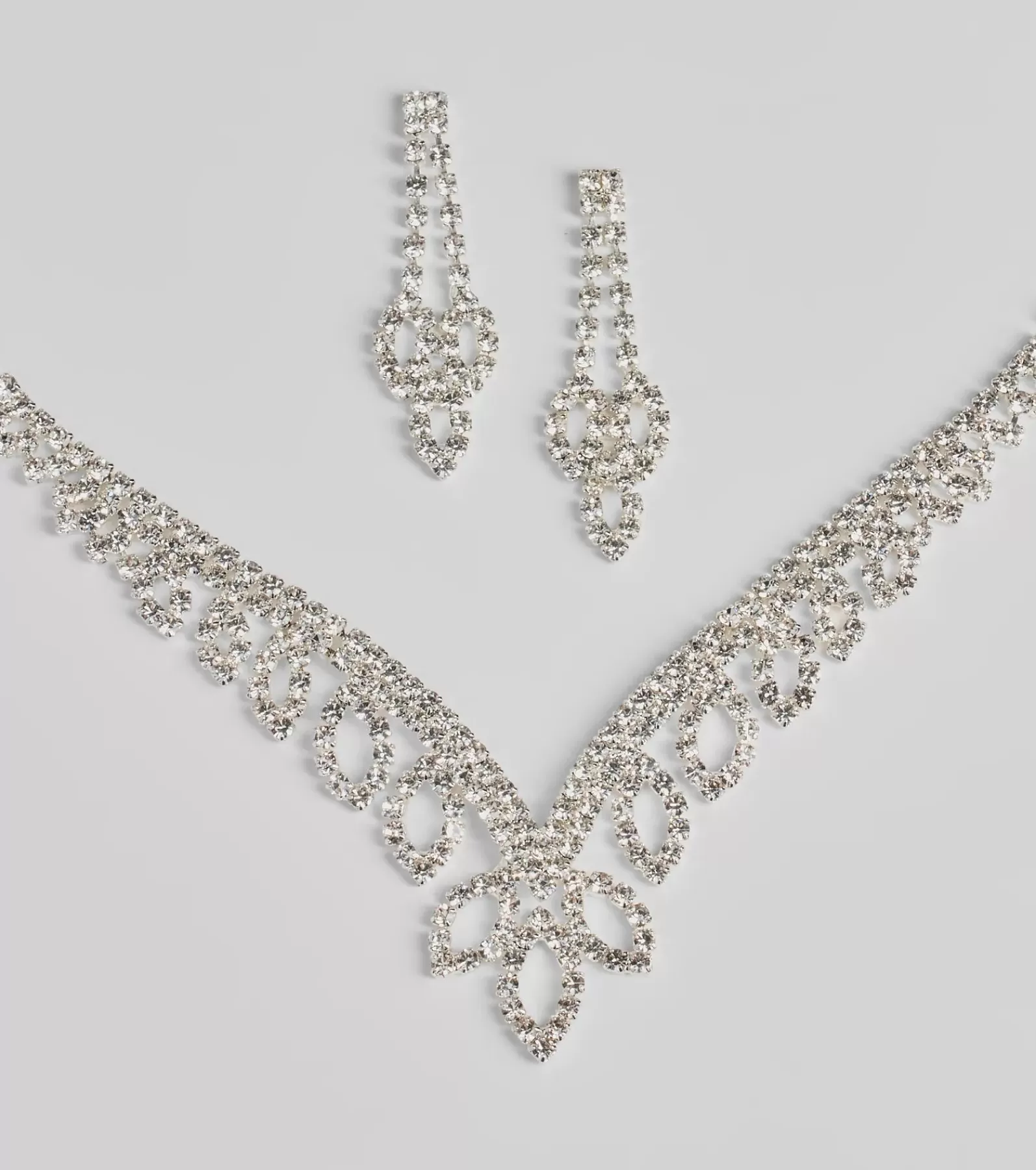 Windsor Necklaces & Chokers | Accessories*Ultimate Glam Vibes Rhinestone Necklace And Earrings Set