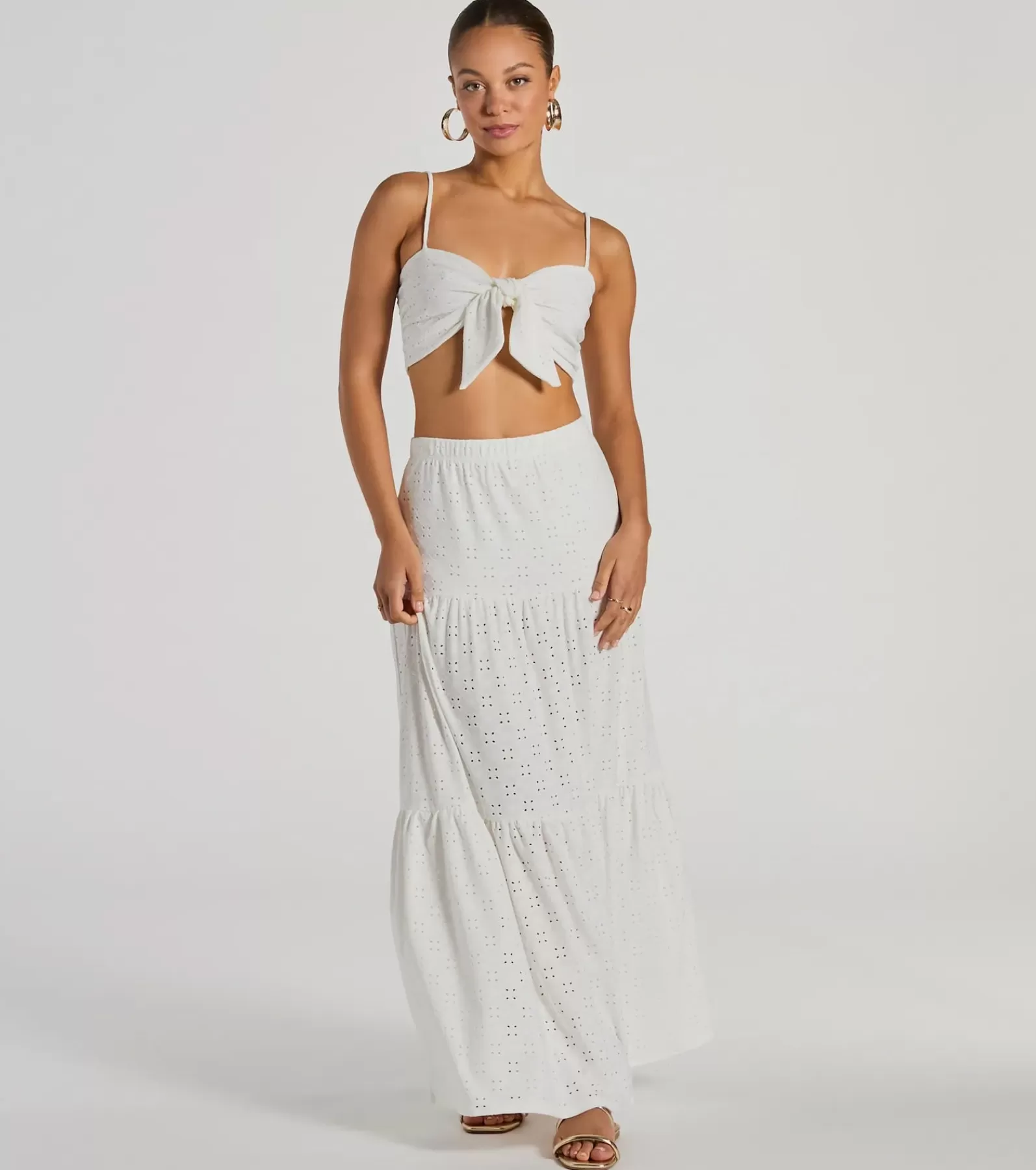 Windsor Skirts & Skorts | Honeymoon*Vibe Of Summer High Rise Eyelet Maxi Skirt
