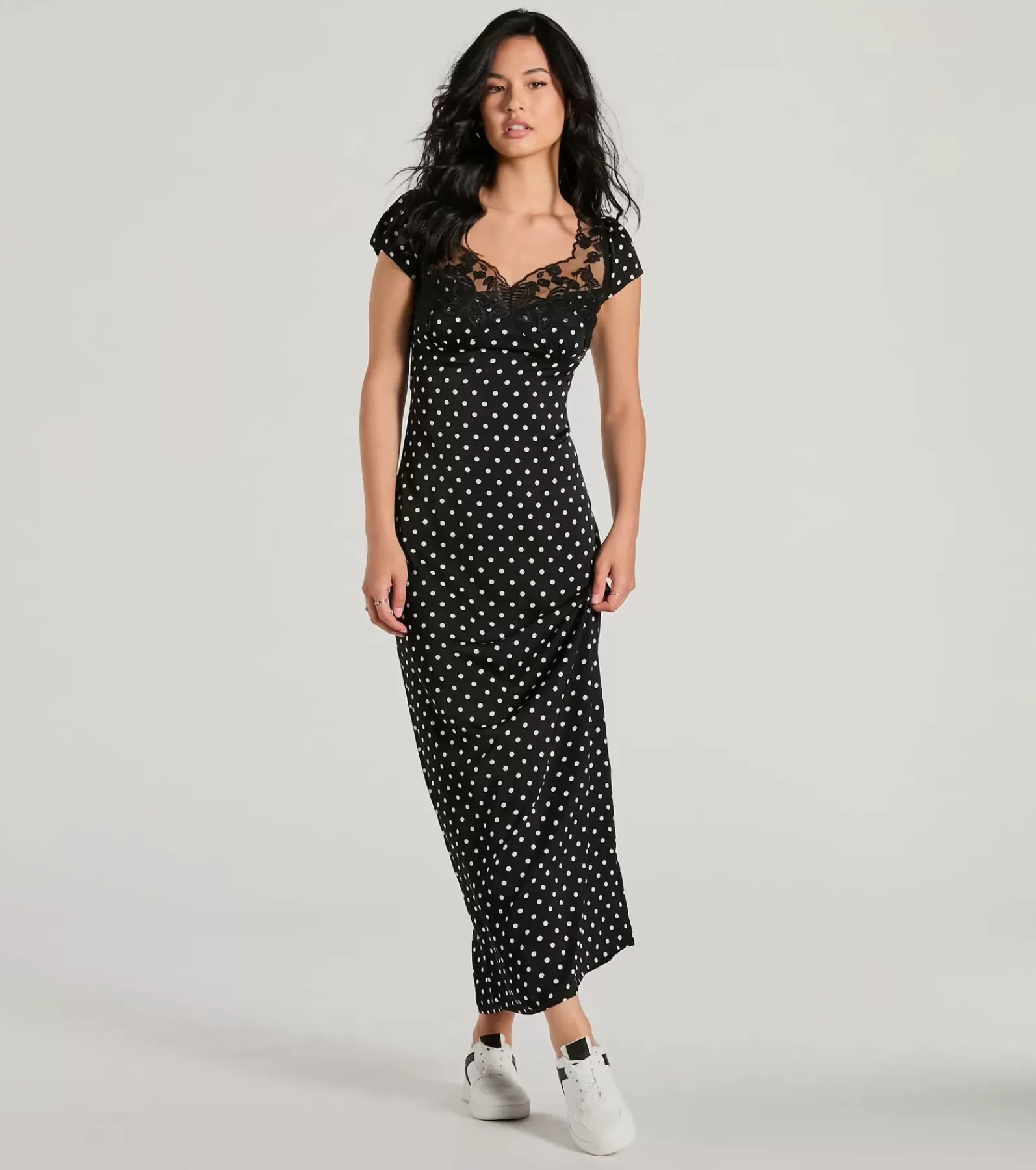 Windsor Maxi Dresses | Sundresses*Whimsical Cutie Butterfly Polka Dot Satin Maxi Dress