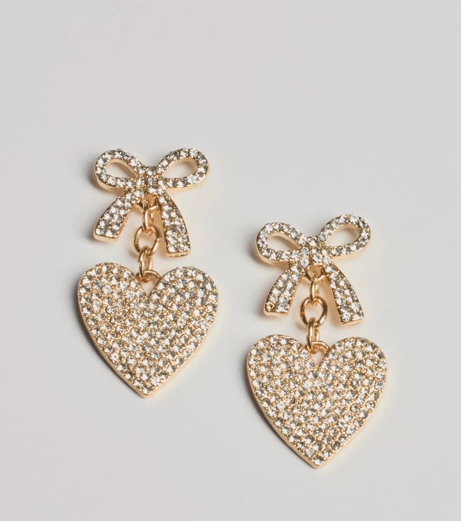 Windsor Earrings | All Accessories*Whimsy Charm Rhinestone Bow And Heart Earrings